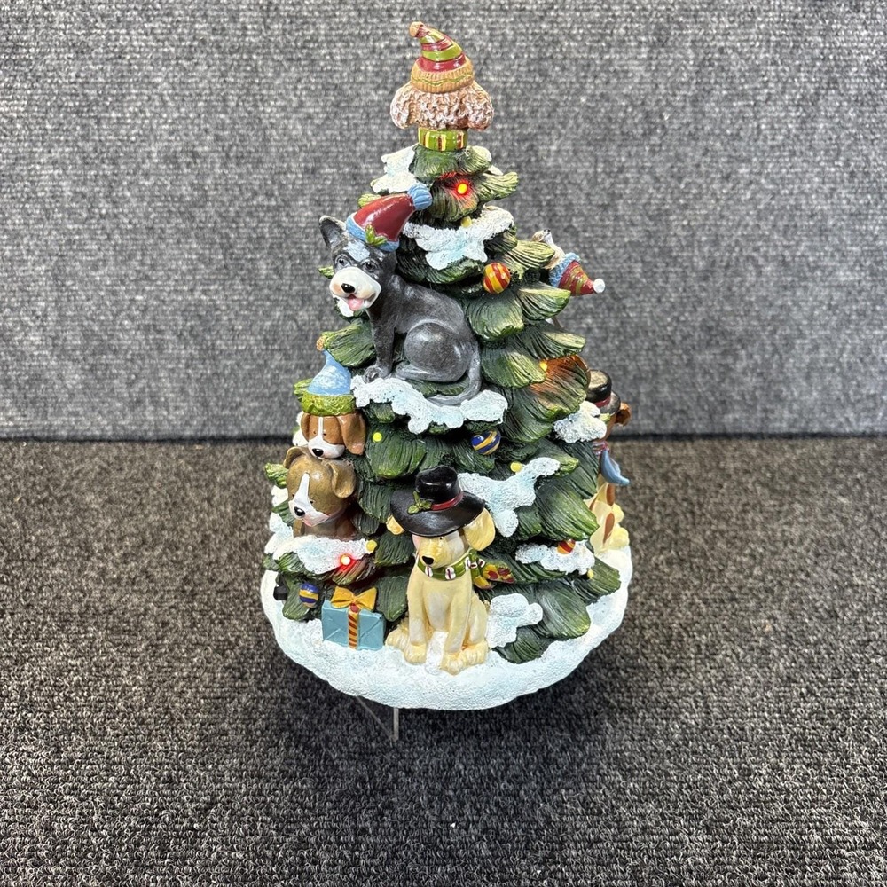The San Francisco Co~Lighted Dog Christmas Tree~Table Top~Tested Works Great